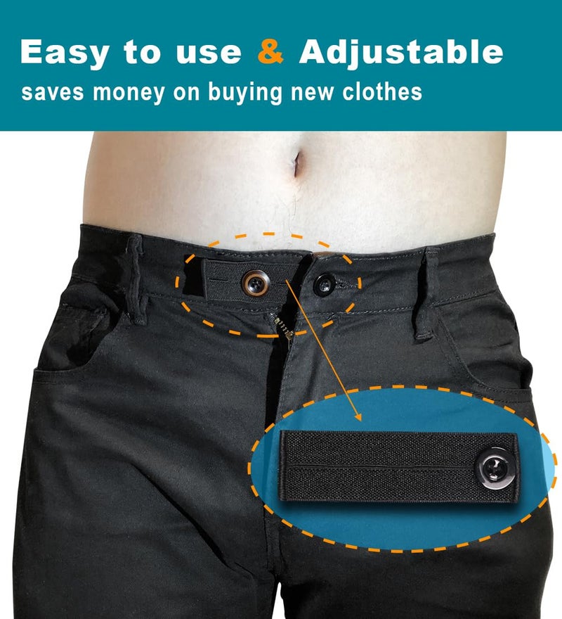 YUANHANG 15Pcs Waist Extender for Pants Jeans: Elastic Waistband Button Expander for Women Men - Image 5